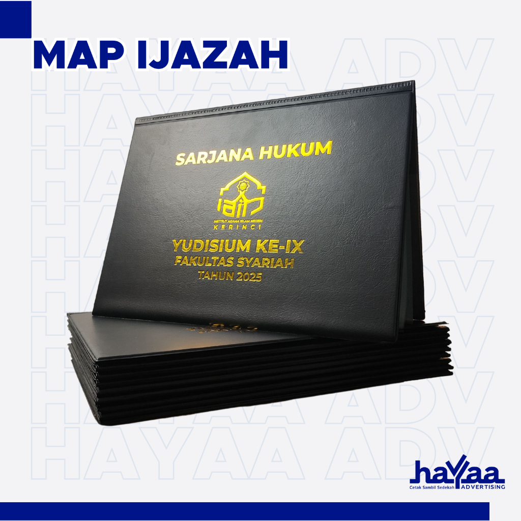 Map Ijazah Custom | Kulit Imitasi | Tulisan Timbul - Hayaa Adv
