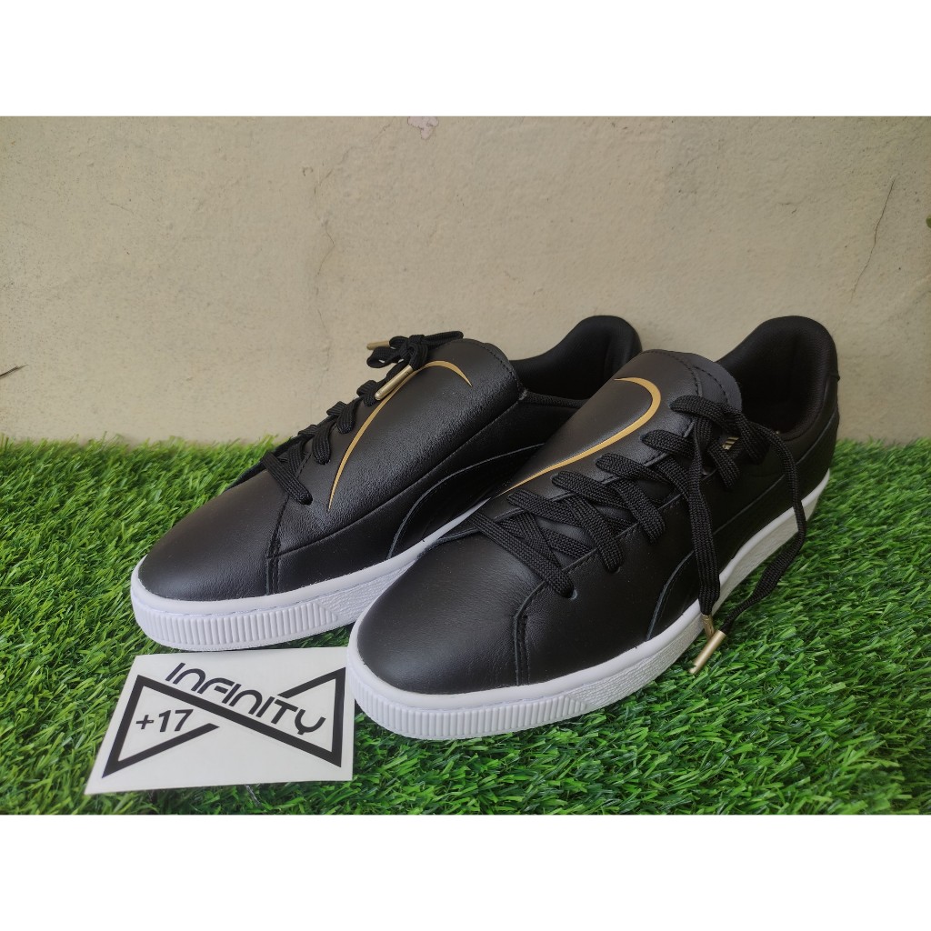 Puma Basket Crush Emboss Women's Black/Gold (369595 02) - Sepatu Sneaker Puma Wanita