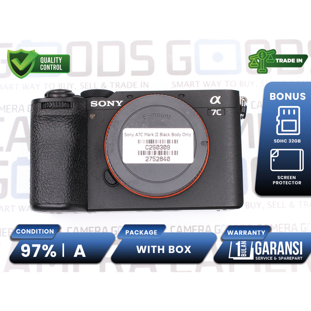 Kamera Sony A7C Mark II Mirrorless Full Frame Body Only Second Bekas Grade A / Alpha A7CII - C250309