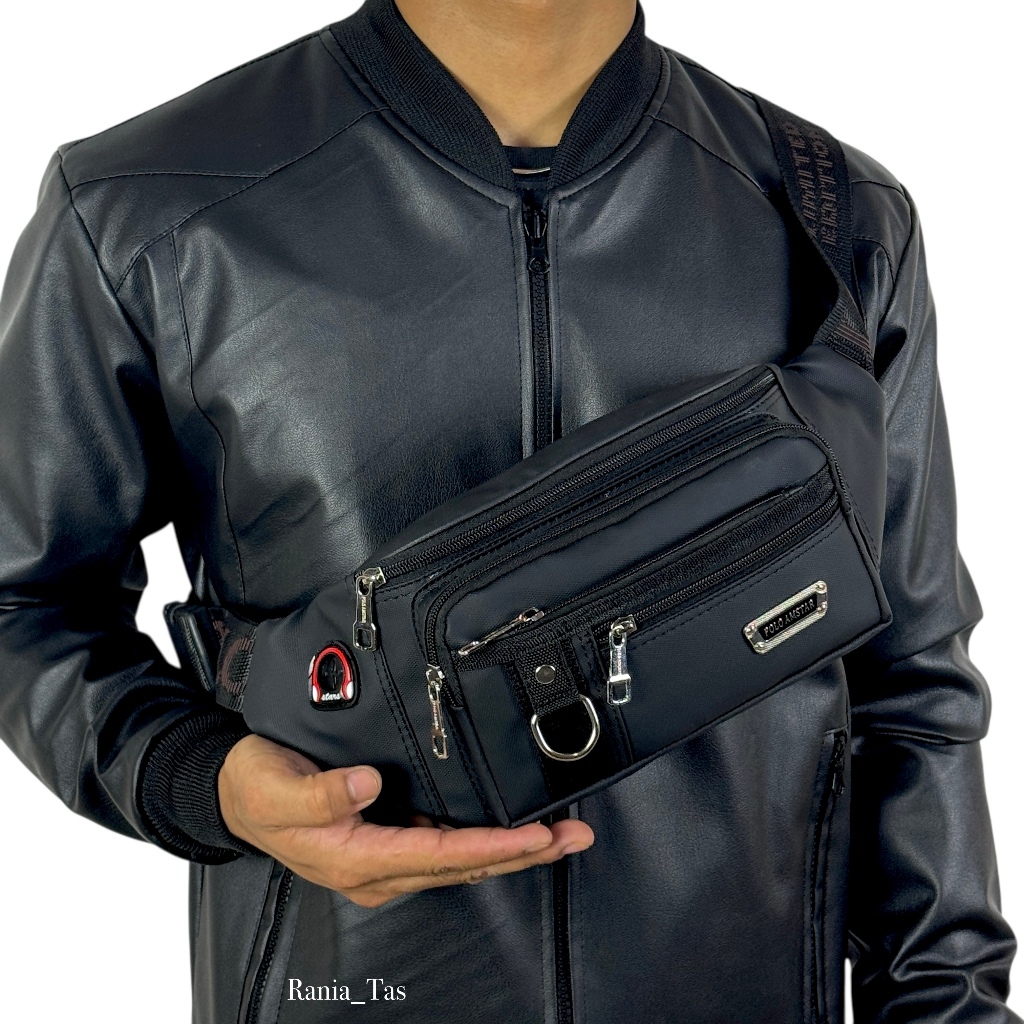 POLO AMSTAR - Tas Pria Tas Selempang Bahu Bahan BIMO Waterproof Polo Amstar Waistbag Tas Pinggang