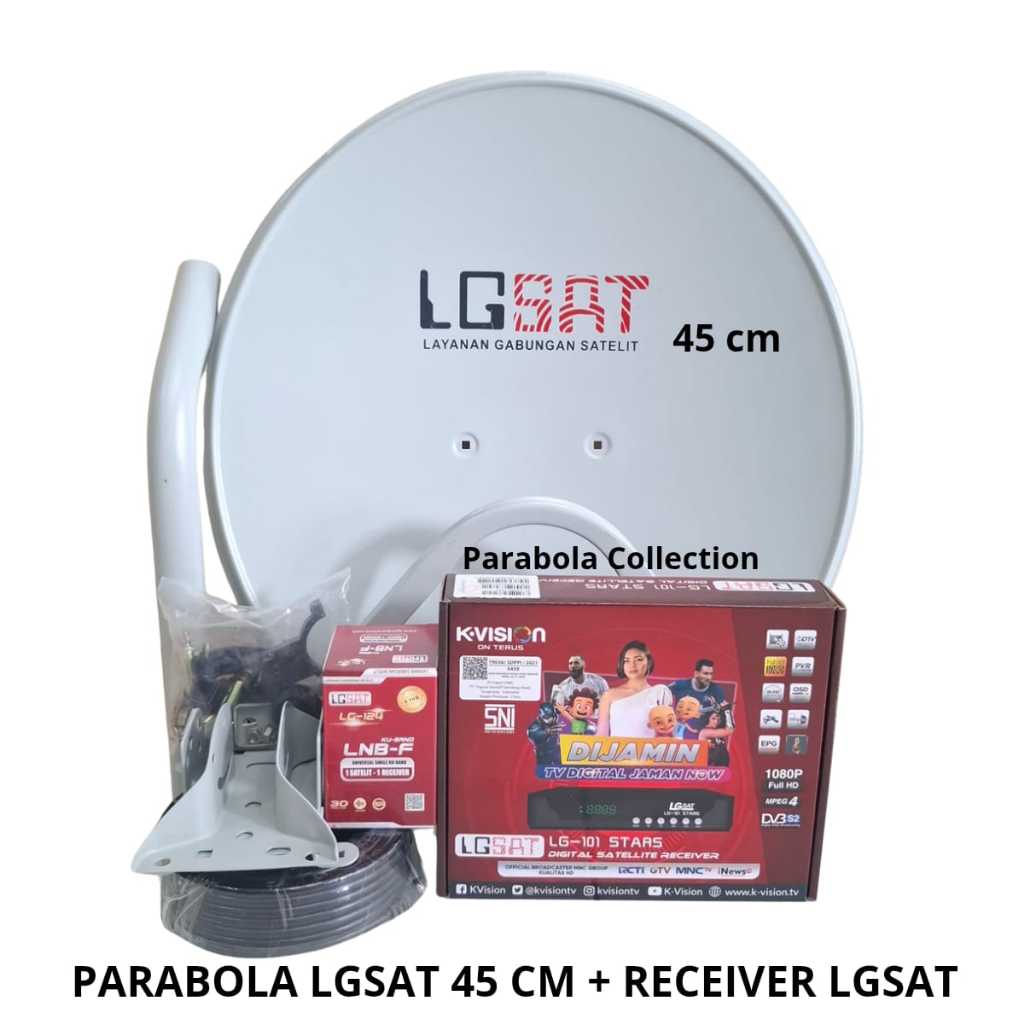 Parabola TV Lgsat 45 cm Komplit + Receiver Lgsat Gol