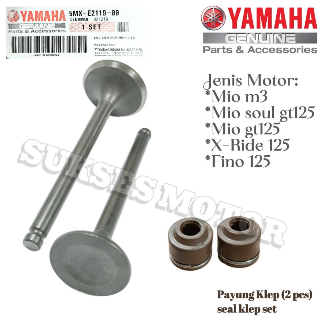 payung klep yamaha Mio m3 dan seal klep set Mio soul gt125, Mio gt125, X-Ride 125,Fino 125