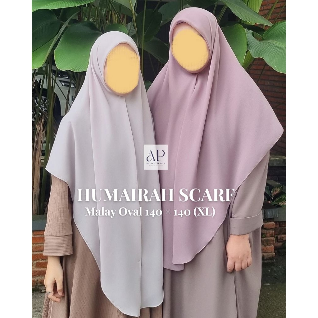 HIJAB MALAY OVAL SYAR'I SIZE XL | HUMAIRAH SCARF by Aulia's Pastel