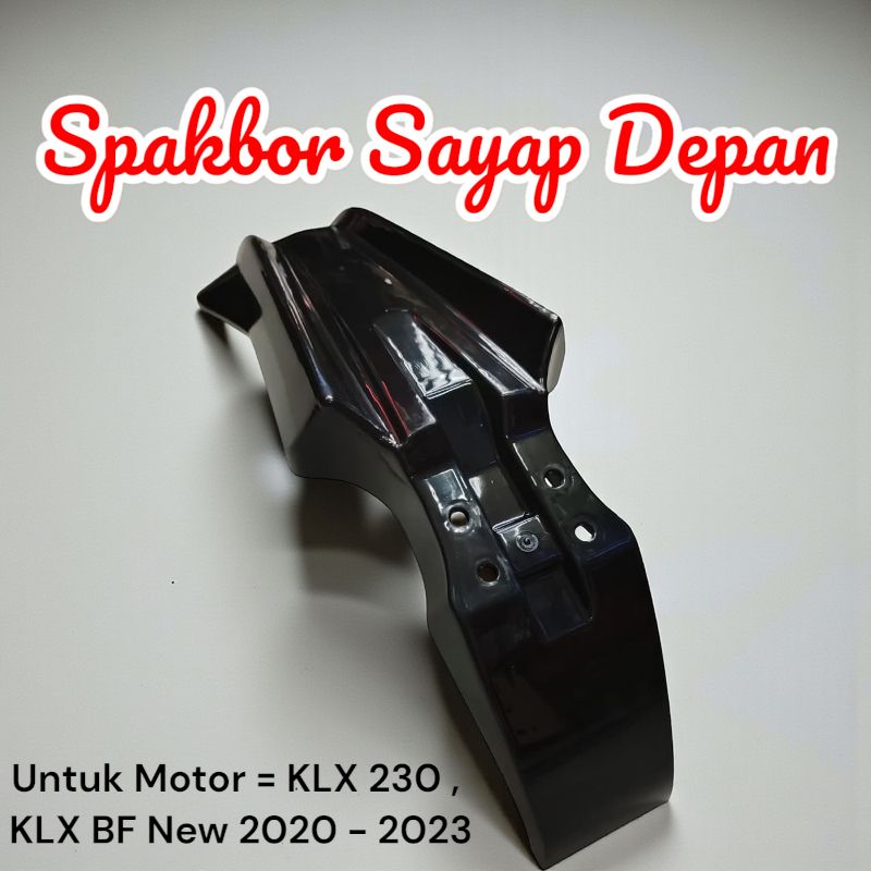 Spakbor / Sayap Depan Hitam , Untuk Sepeda Motor = KLX BF , KLX 230 , KLX 2020 - 2023