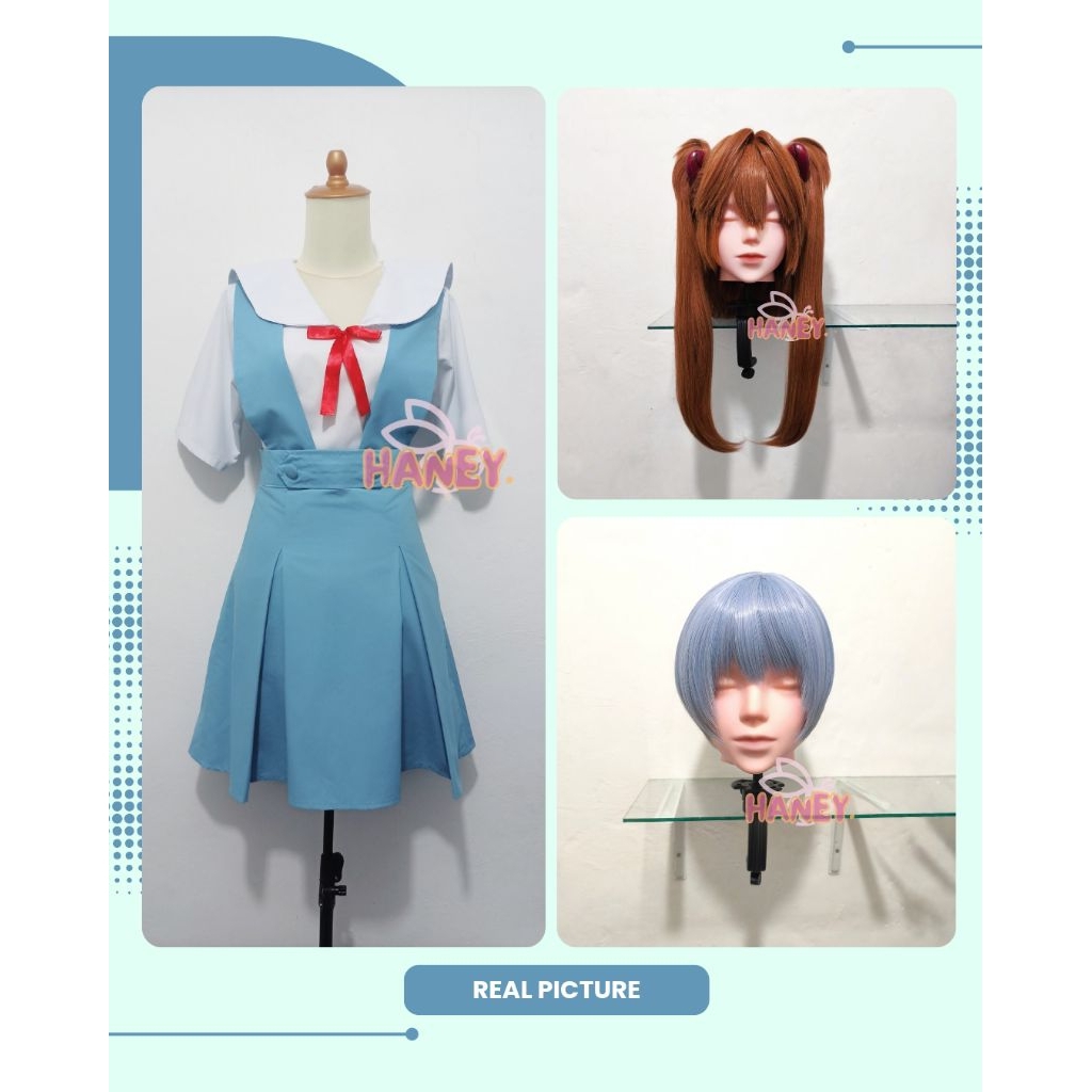Wig Costum Cosplay Evangelion Rei Asuka