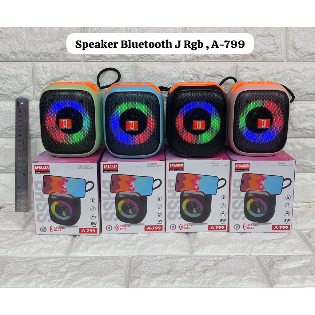 Speaker Bluetooth RGB LED A-799 Wireless Portable Standing Hp Speker Blutut Music Box