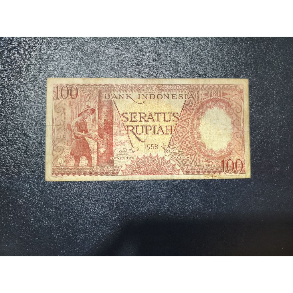Uang Kertas Kuno Indonesia 100 Rupiah tahun 1958 Seri Pekerja
