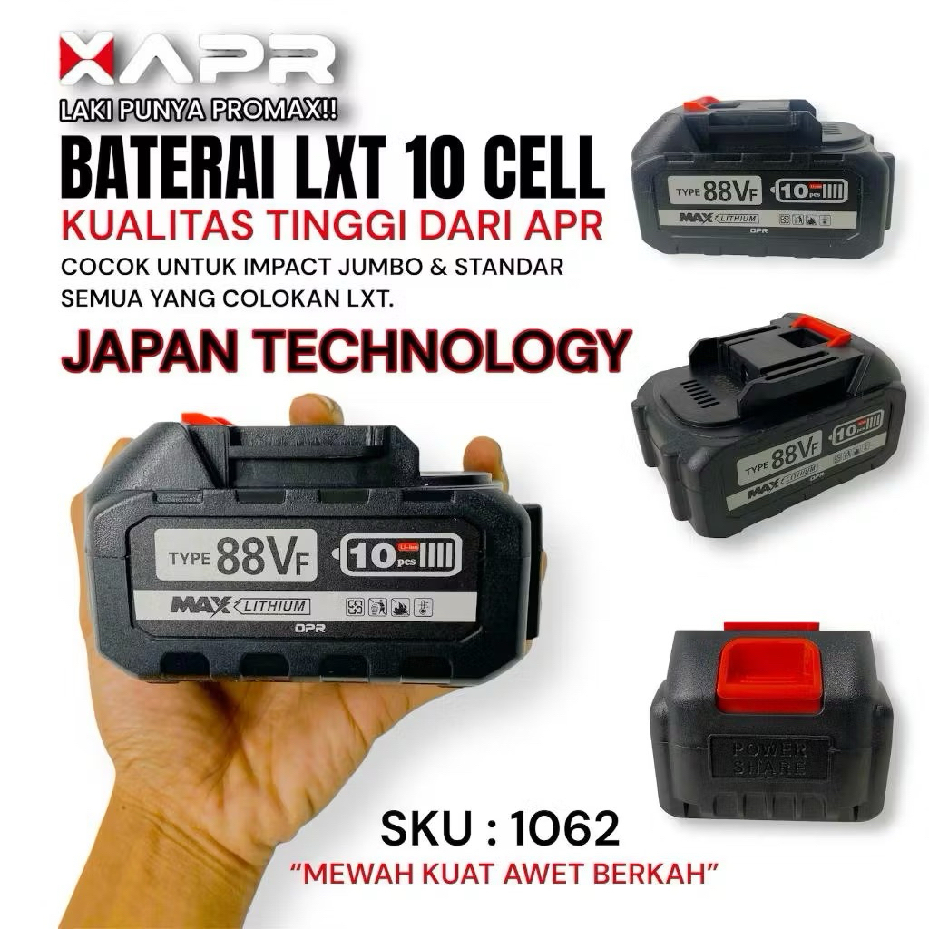 FLASHSALE BATERAI LXT APR JAPAN 1062 10cell kode 88v 99v 48v 21v 20v COCOK UNTUK SEMUA JENIS IMPACT