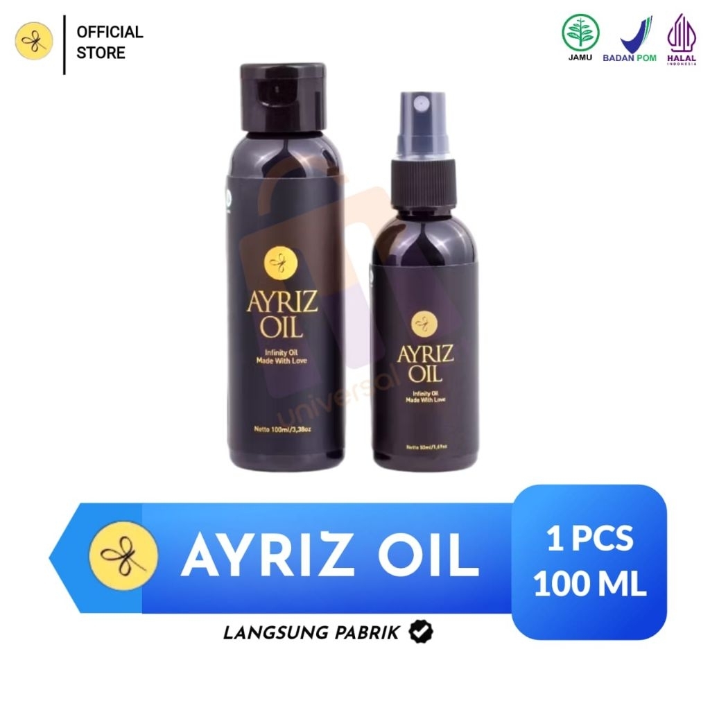 ORIGINAL Ayriz Oil Travel Size 100ml - Minyak Balur Nusantara Minyak Urut - Minyak Terapi Herbal & M