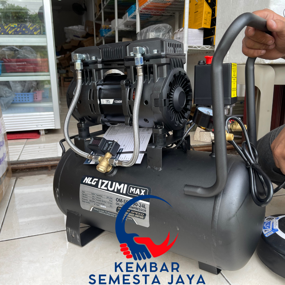 NLG IZUMI MAX Kompresor Silent HS OA OM 1390 SS Compressor Angin 1,75 HP 24 Liter OM1390SS