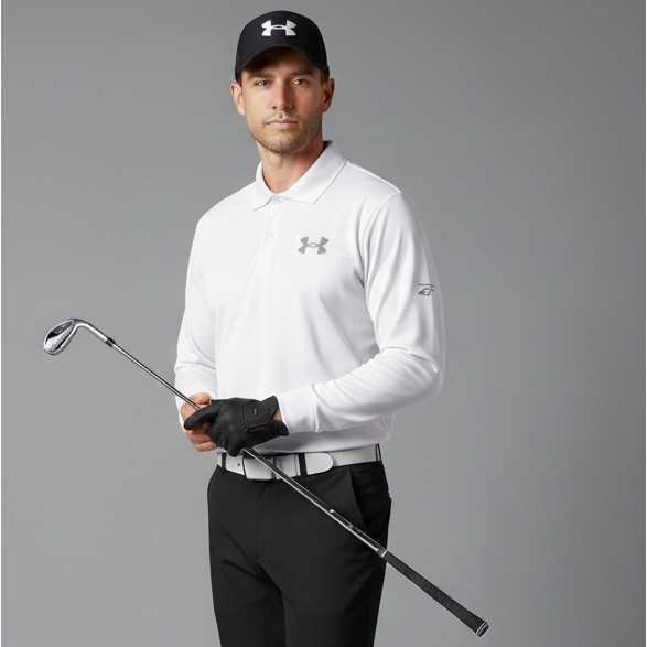 UNDER ARMOUR Baju Golf Kaos Kerah Poloshirt Jersey Tenis Padel Dryfit - Buat Pria Laki-laki Cowok
