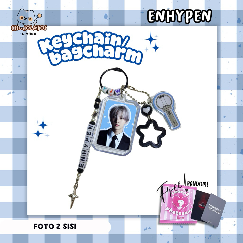 KEYCHAIN BAGCHARM ENHYPEN LIGHSTICK BLUE