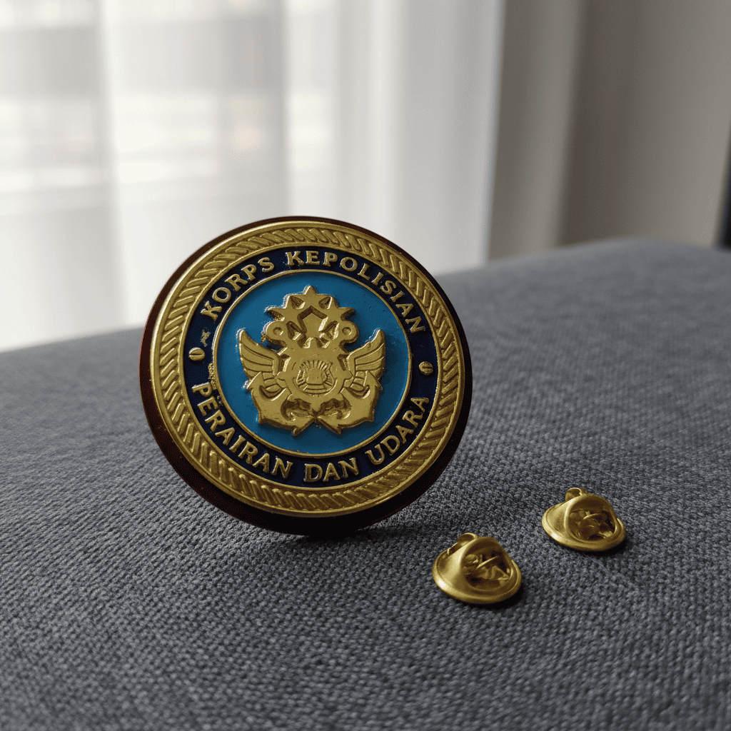 Atribut Pin Roda Polairud Polri Bahan Logam Premium