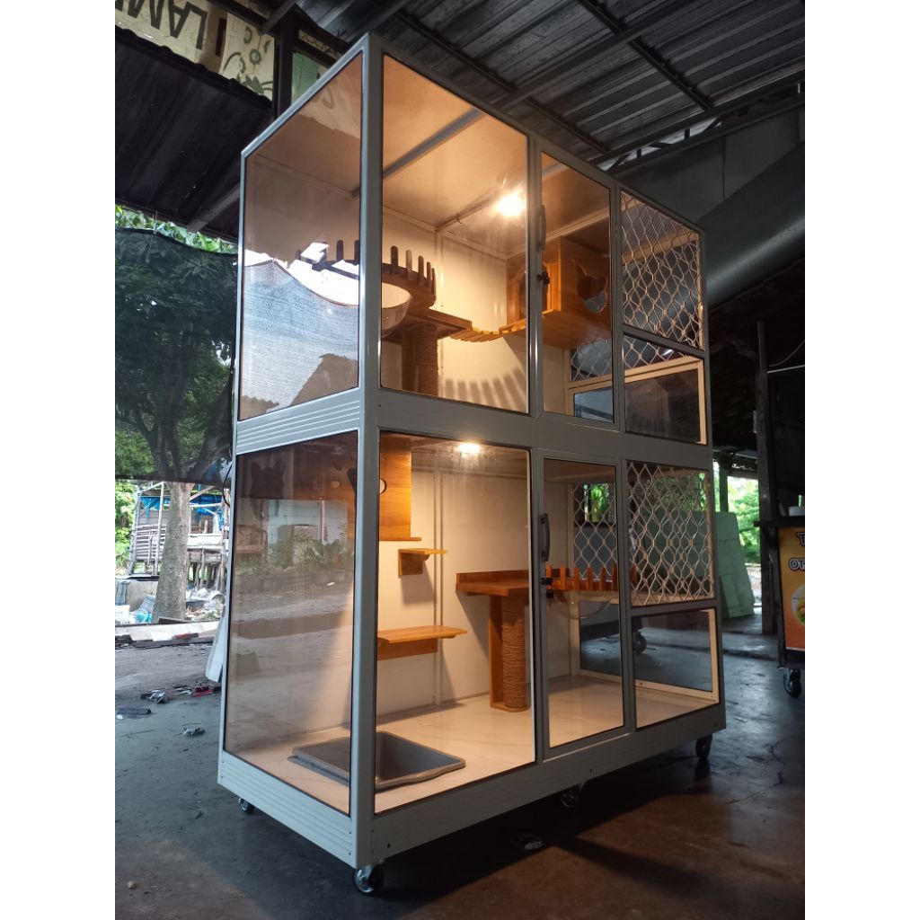 KANDANG KUCING ALUMINIUM 2 KAMAR JUMBO / KANDANG KUCING PREMIUM / KANDANG KUCING ALUMINIUM / KANDANG