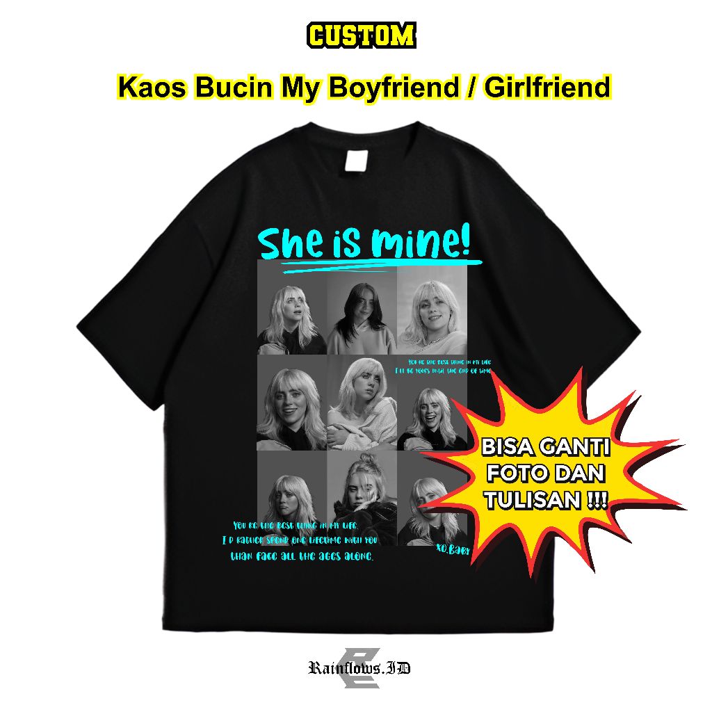 KAOS CUSTOM/KAOS COUPLE PASANGAN/KAOS BUCIN/KAOS COUPLE BUCIN COTTON COMBED 24S