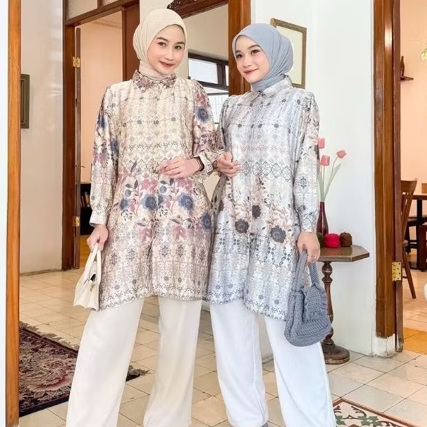 Efabric - Ola Tunik - Tunik Silk Mewah - Tunik Printing - Tunik Lebaran