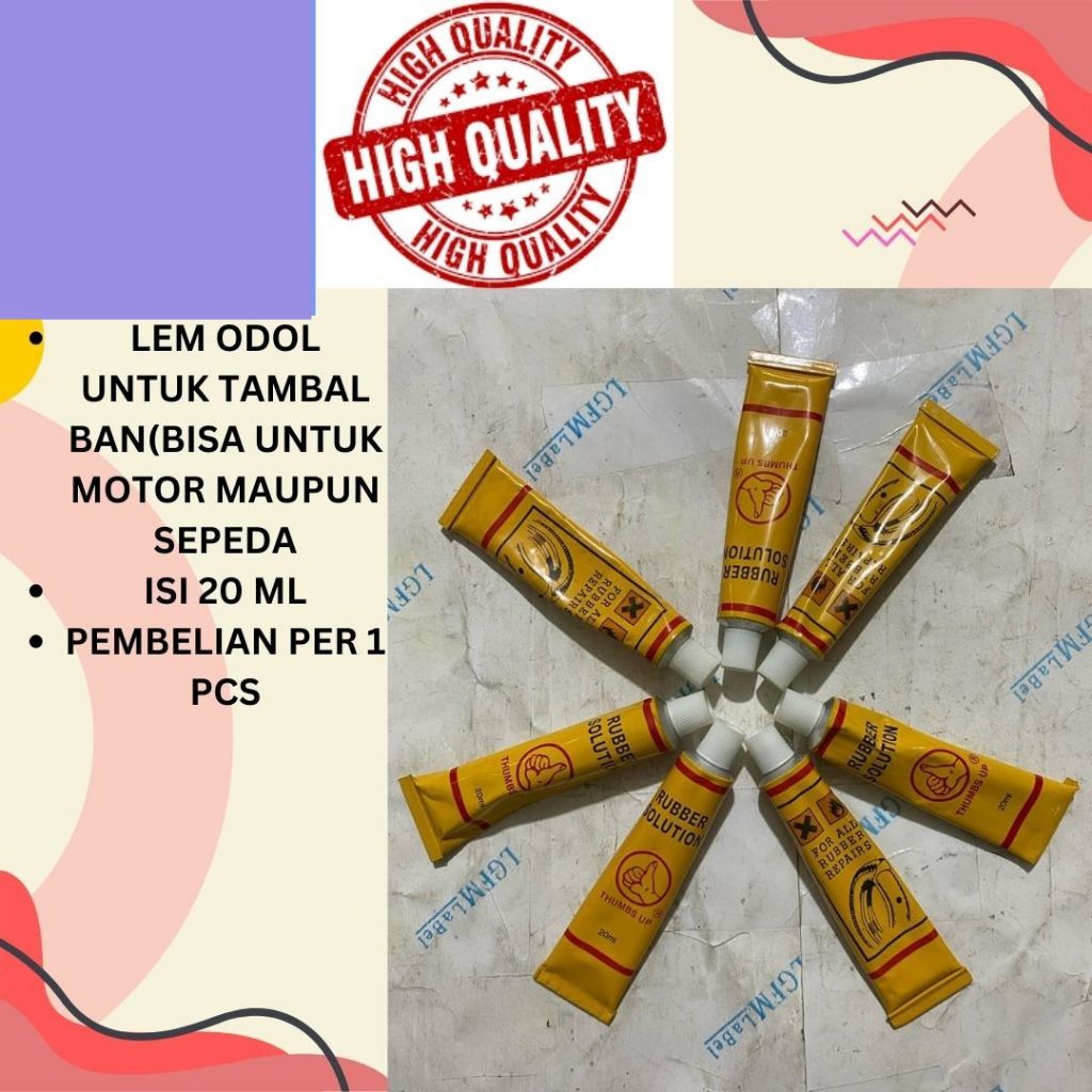 Lem odol Tambal Ban Karet Cacing Tiptop 20ML Thumbsup Oles Ban dalam Bukan bakar Sepeda motor dll Ma