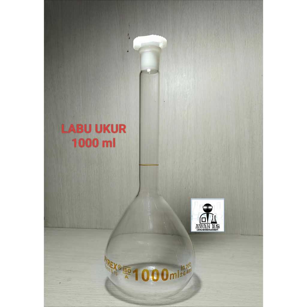 Labu Ukur 1000ml volumetric flask 1000 ml  pyrex  grade A