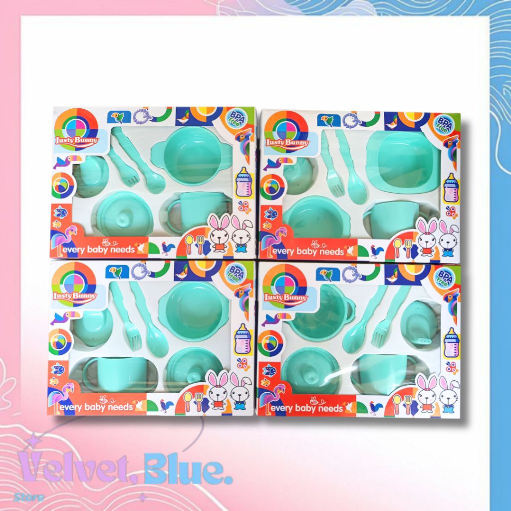 FEEDING SET LUSTY BUNNY LB1420-LB1423 | PERALATAN MAKAN BAYI | PERATALAN MPASI BAYI