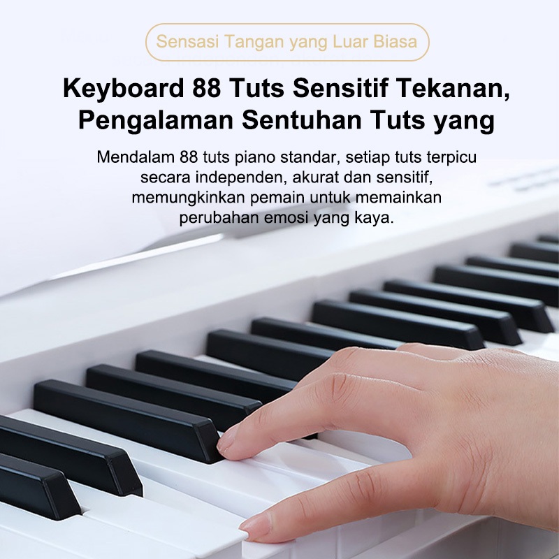 NEW  Benston Music-Keyboard elektrik lipat 88 tuts portabel charging rumah anak/pemula, 88-tuts