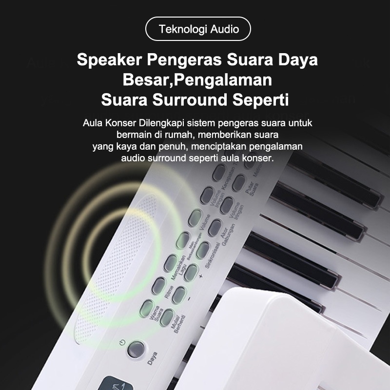 NEW  Benston Music-Keyboard elektrik lipat 88 tuts portabel charging rumah anak/pemula, 88-tuts