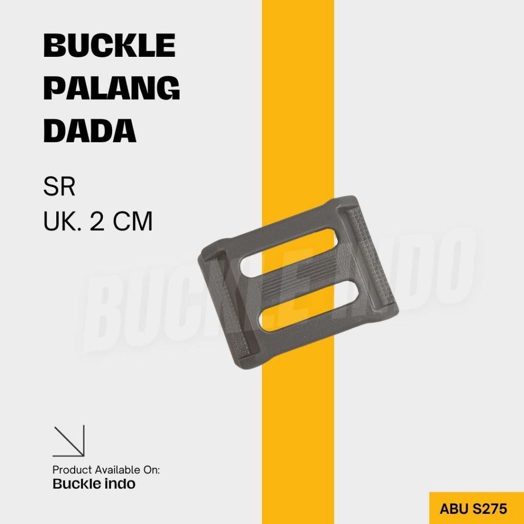 (PER PCS) Buckle Palang Dada SR Acetal - Abu (Buckle Tas) Ukuran 2 CM