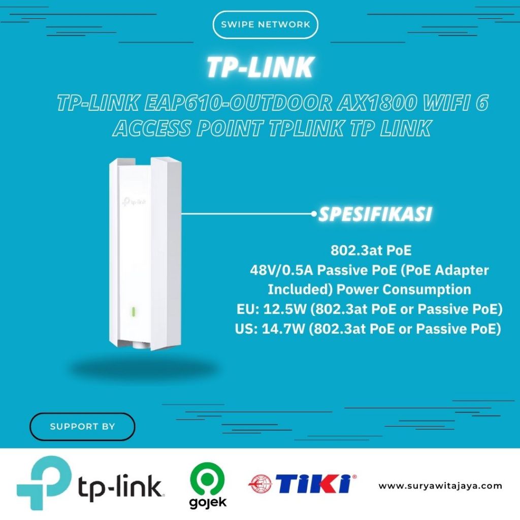 TP-Link EAP610-Outdoor AX1800 WiFi 6 Access Point TPLINK TP LINK