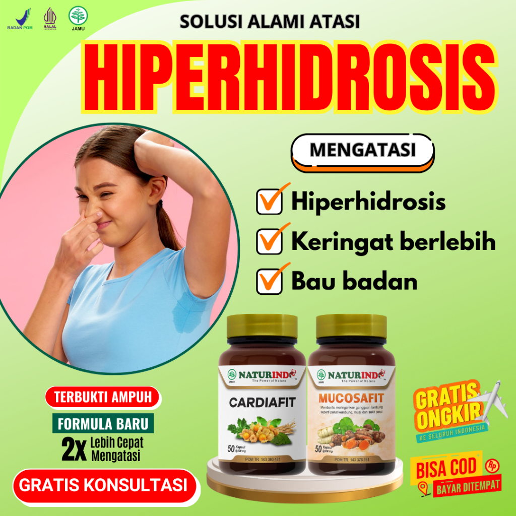 Cardiafit Obat Hiperhidrosis Keringat Berlebih Tangan Kaki Wajah Berkeringat Bau Badan Bau Ketiak Pe