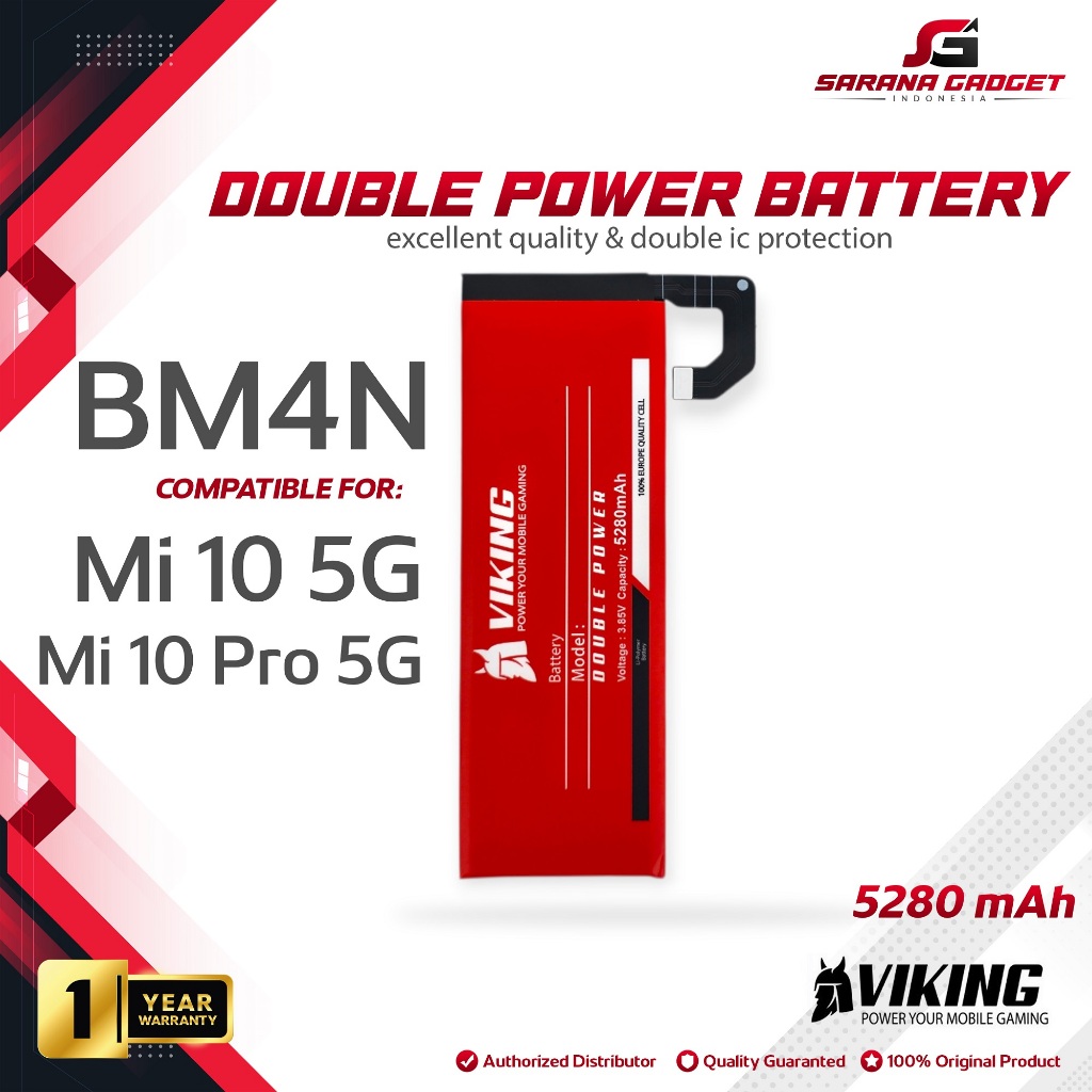 VIKING Baterai Double Power BM4N XiaoMi Mi 10 5G Mi10 Pro Batre Batrai Battery Original Ori HP Handp