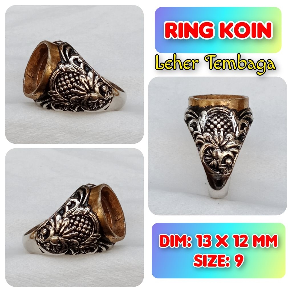 Cincin Emban Batu Akik dan Permata Alpaka Super Leher Tembaga.16