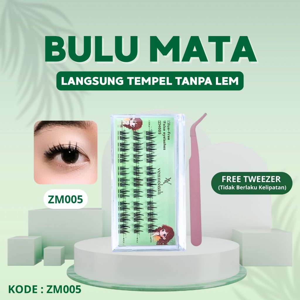 ( LANGSUNG TEMPEL ) Vennelash Bulu Mata Premium ZM005 Free Pinset Eyelash Extension | Bulumata Make 