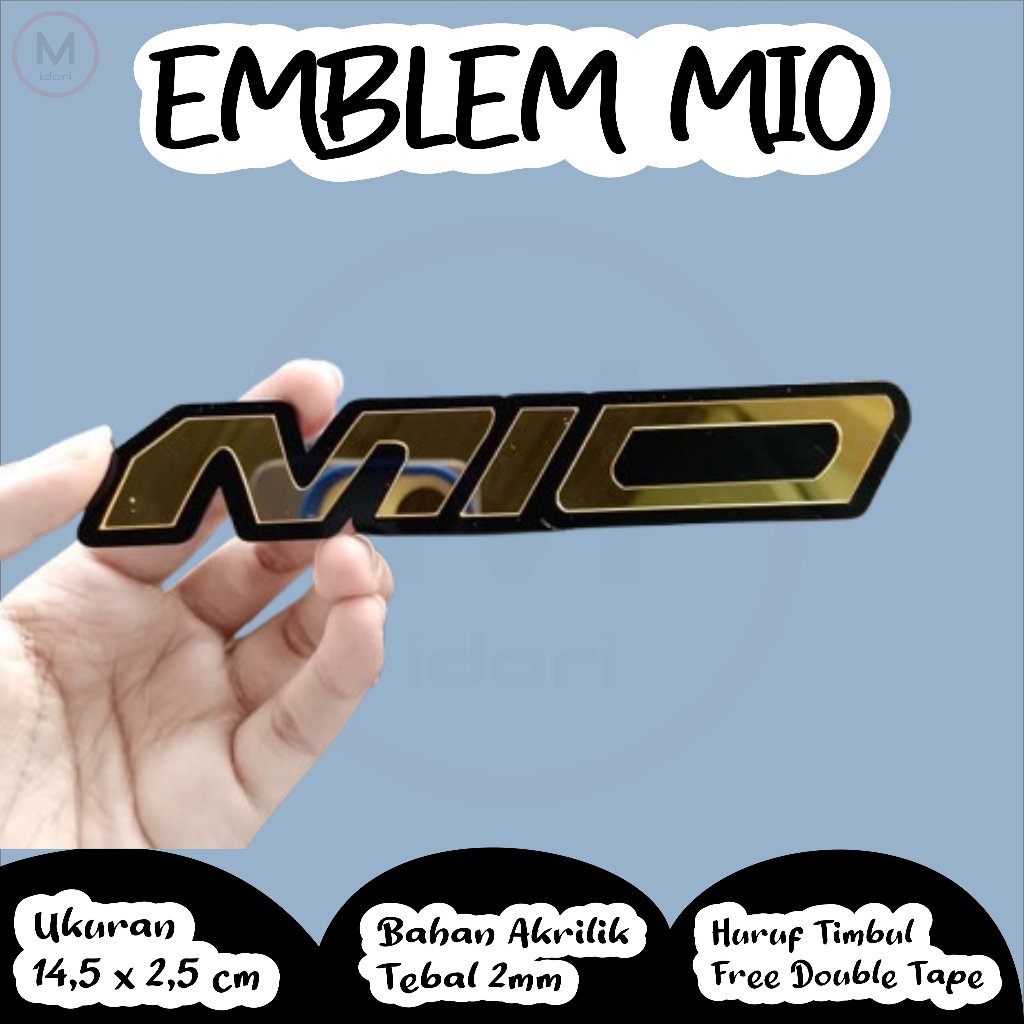 Emblem Mio 2 PCS 3D Logo Timbul Emblem Mio Aksesoris Motor