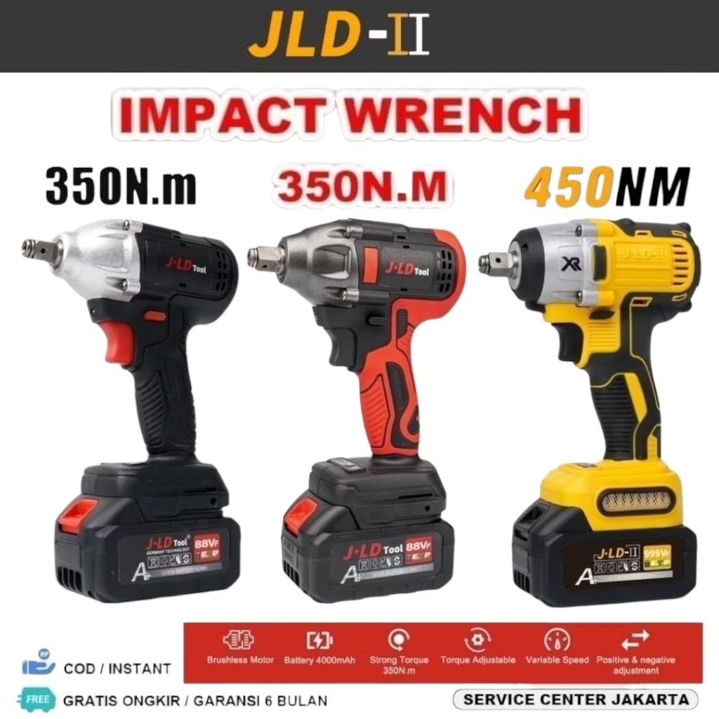 JLD 48S CORDLESS IMPACT WRENCH 88V BOR BUKA BAUT KUNCI 88 VOLT 999V ORIGINAL