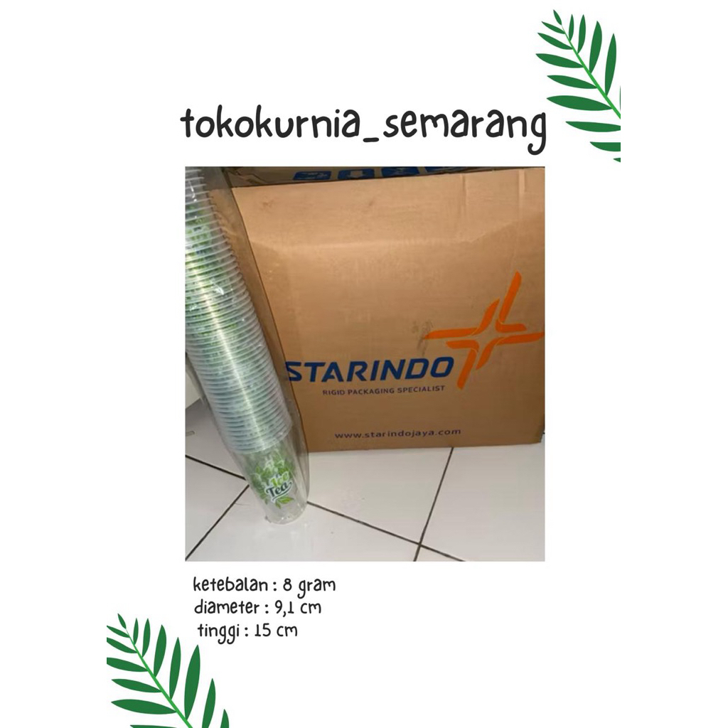 gelas cup 22oz jumbo sablon ice tea STARINDO ( 1 dus = 1000pcs/20slop )