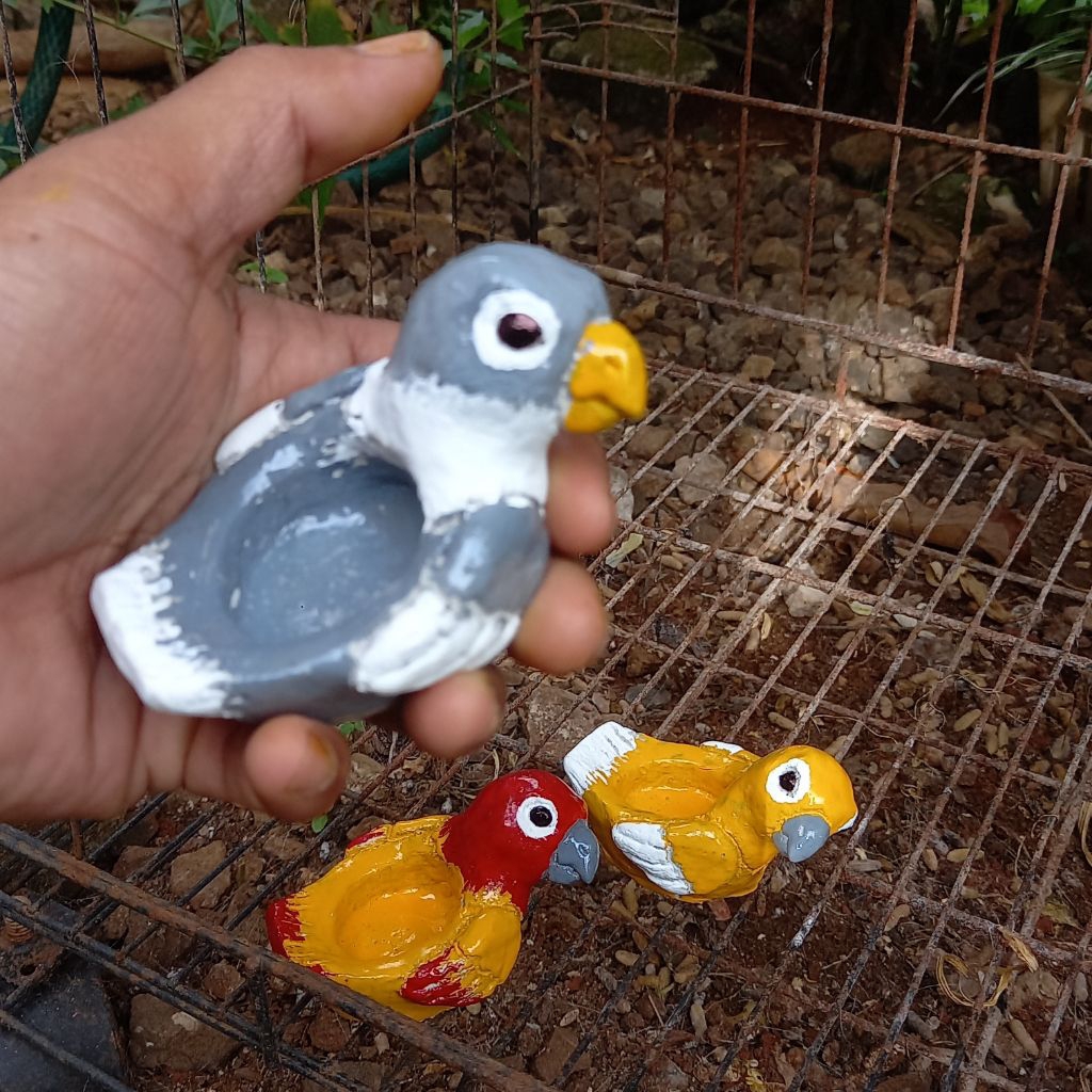 Asbak burung lovebird,karakter burung lb unik