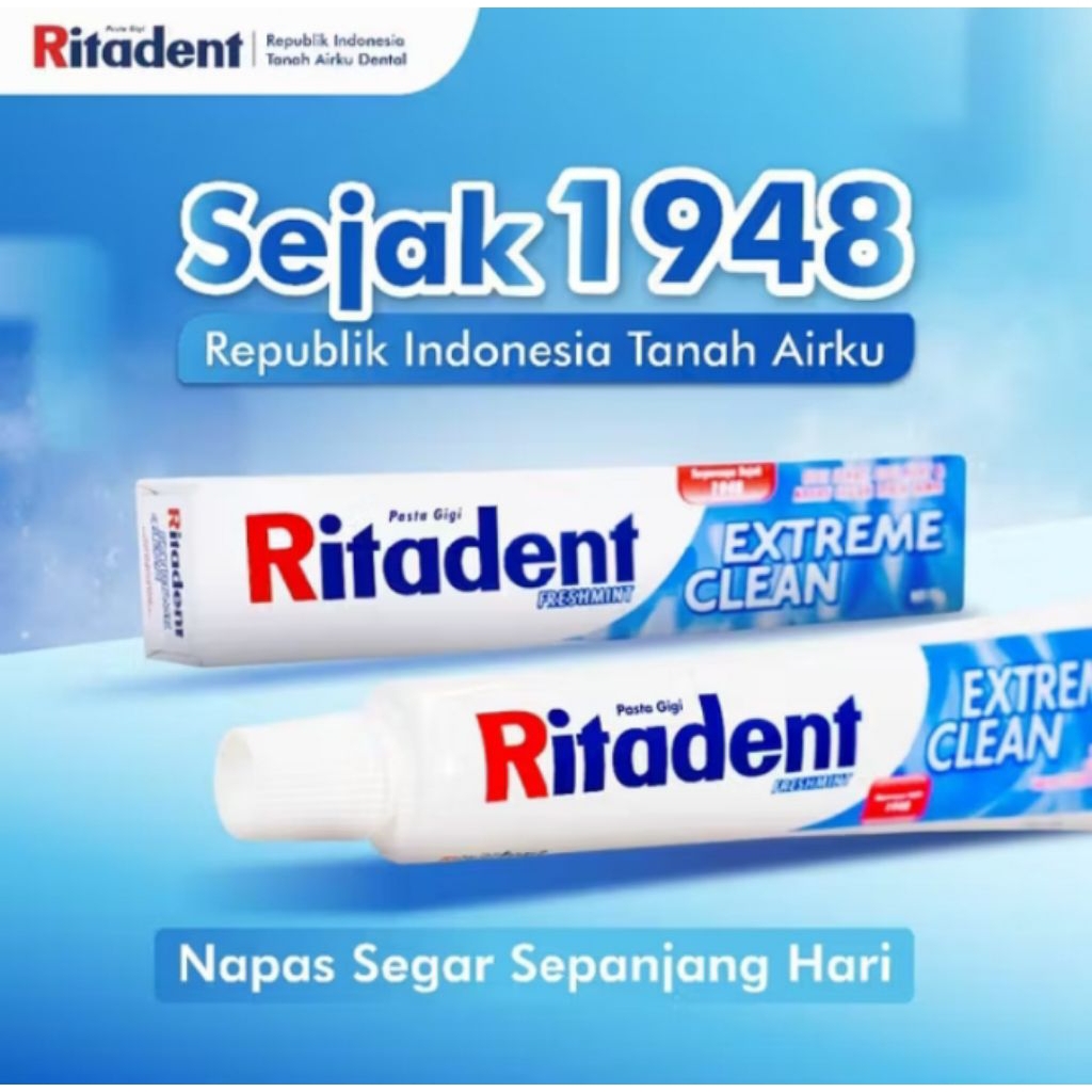 Ritadent pasta gigi Xtream clean 75gr /legendaris. Gigi putih bebas karang gigi.