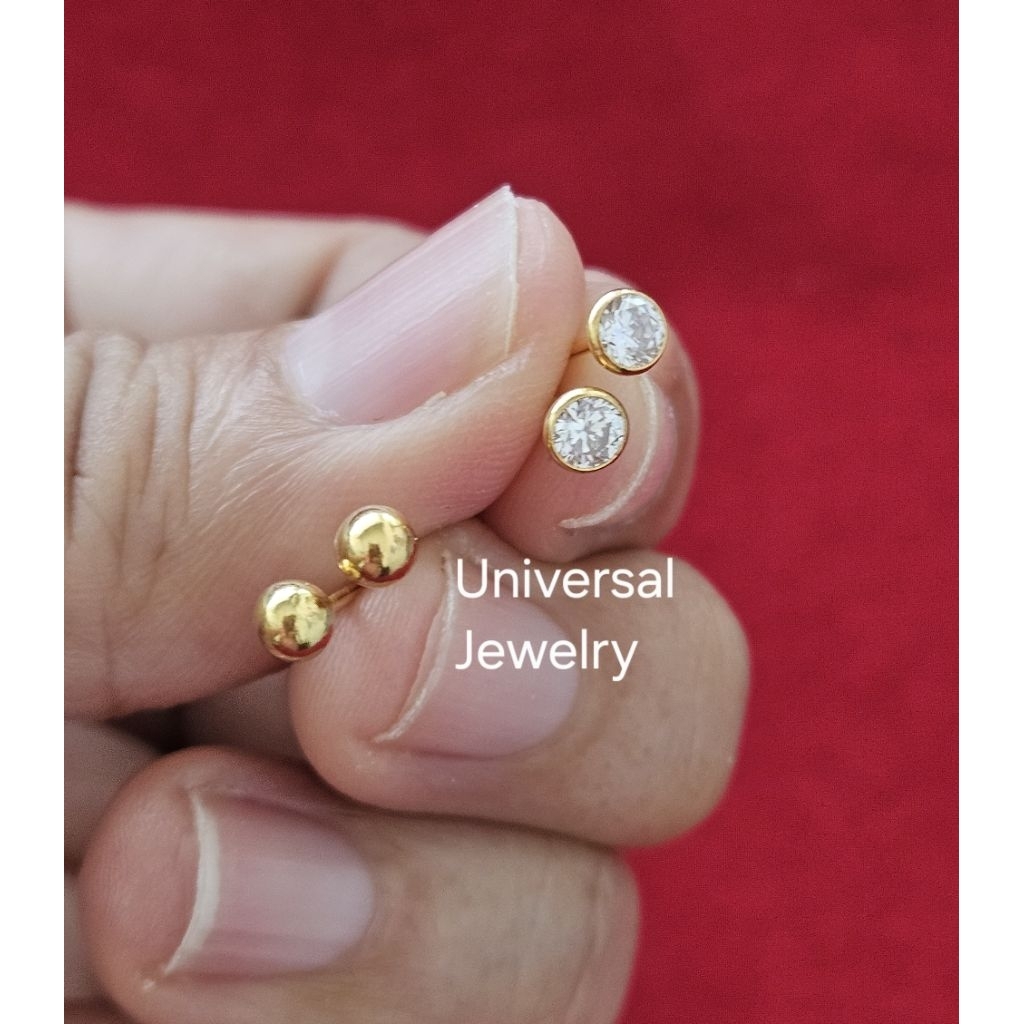 Anting Tusuk /Giwang Tindik Anak Bayi Emas Muda seperempat gram
