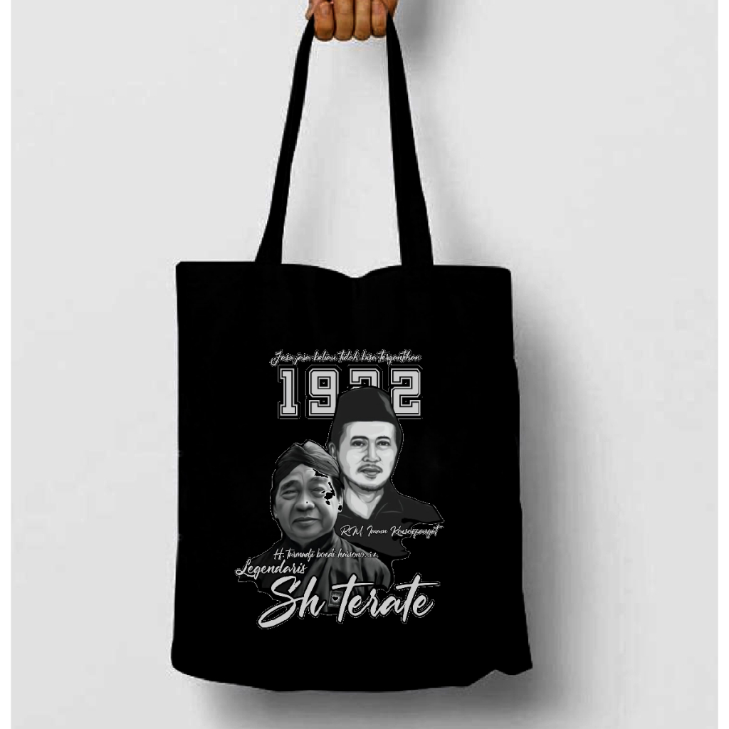 Tas Bahu ToteBag TERATE Bahan Drill Premium Resleting Tali Kain 30 x 40 cm