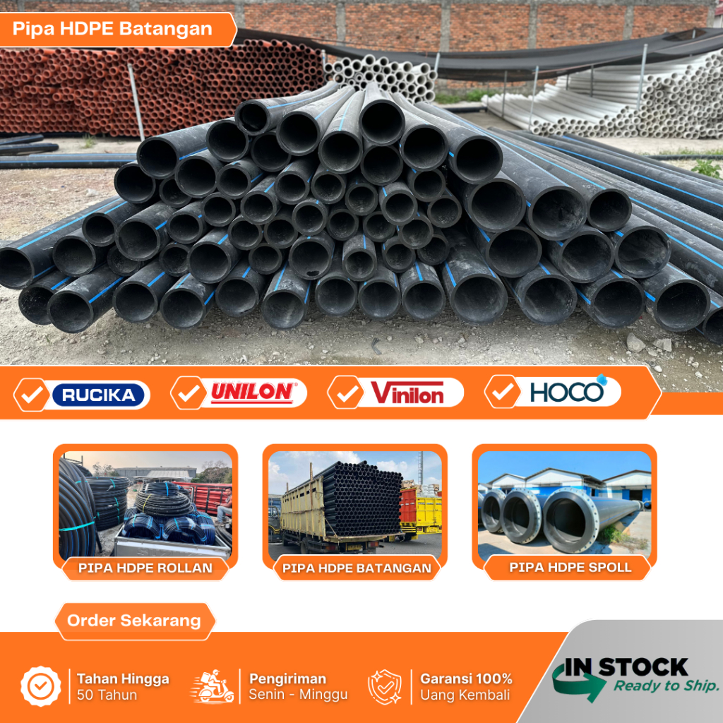 Pipa Hdpe 8'' Inch ( 200mm ) PN16 Batangan @6 / Pipa HDPE Murah