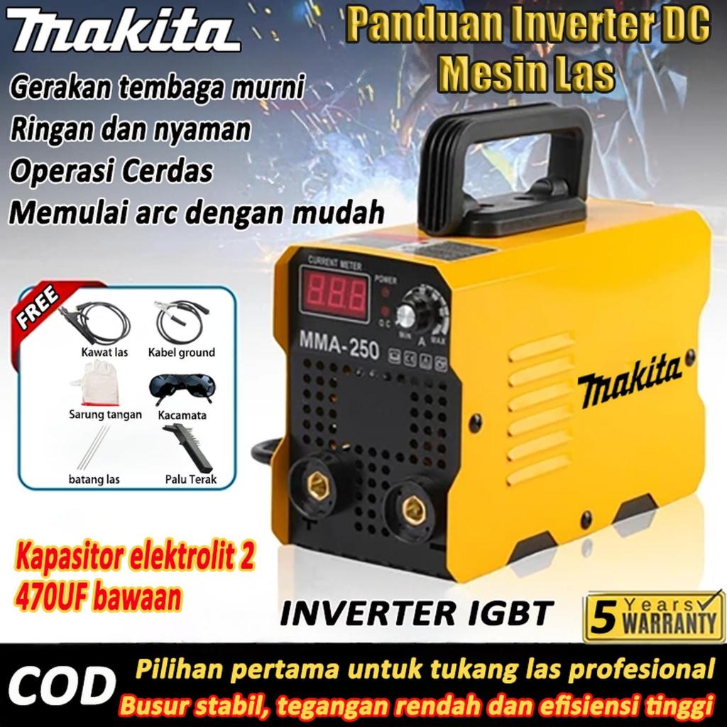 MAKITA Mesin Las Inverter mesin las listrik 450 watt MMA 250A IGBT 450 watt / Mesin las mini / Mesin