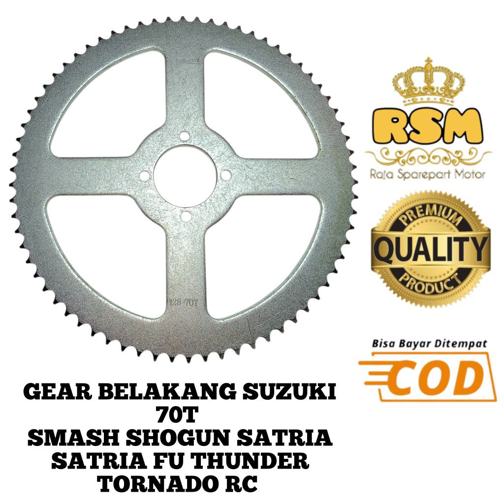 GEAR BELAKANG SUZUKI 70T SMASH SHOGUN SATRIA 2T SATRIA FU CRYSTAL TORNADO