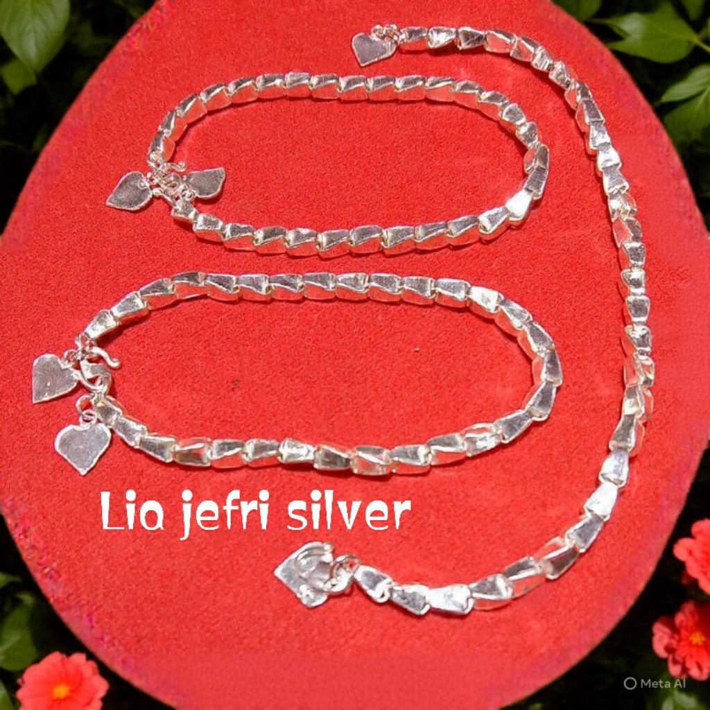 gelang padi perak asli