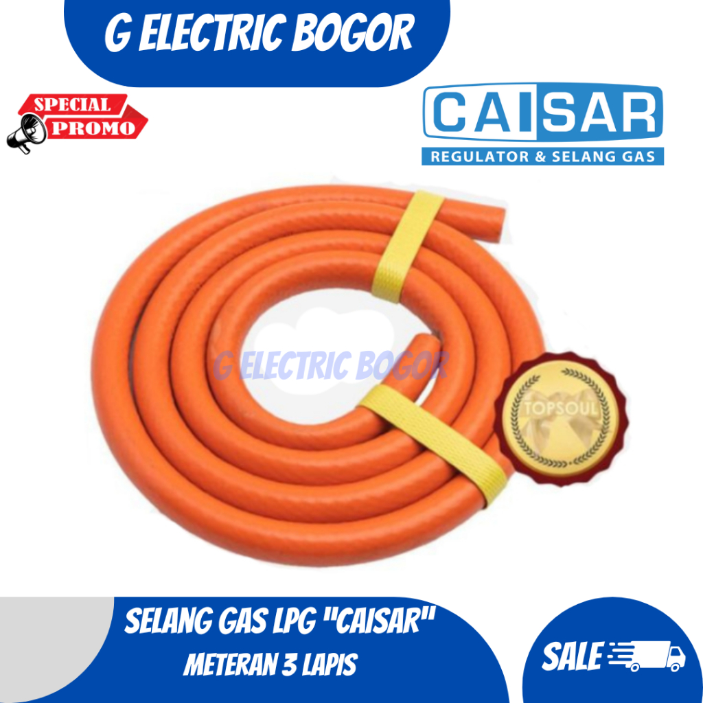 Selang Gas "CAISAR"  Meteran 3 Lapis / Selang Kompor / Selang Regulator Gas [Permeter]