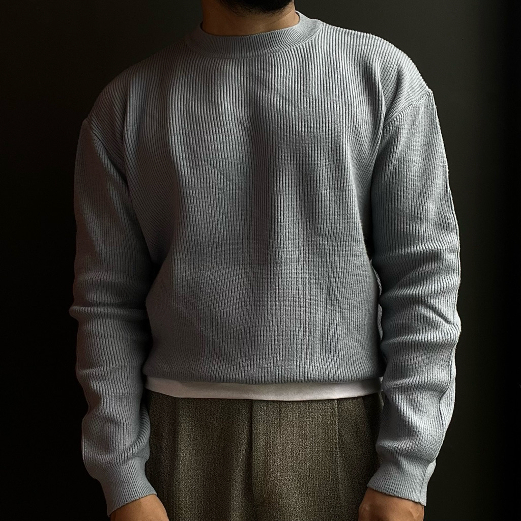 Sweater Knit Boxy Cut Baby Blue by Ecru standard