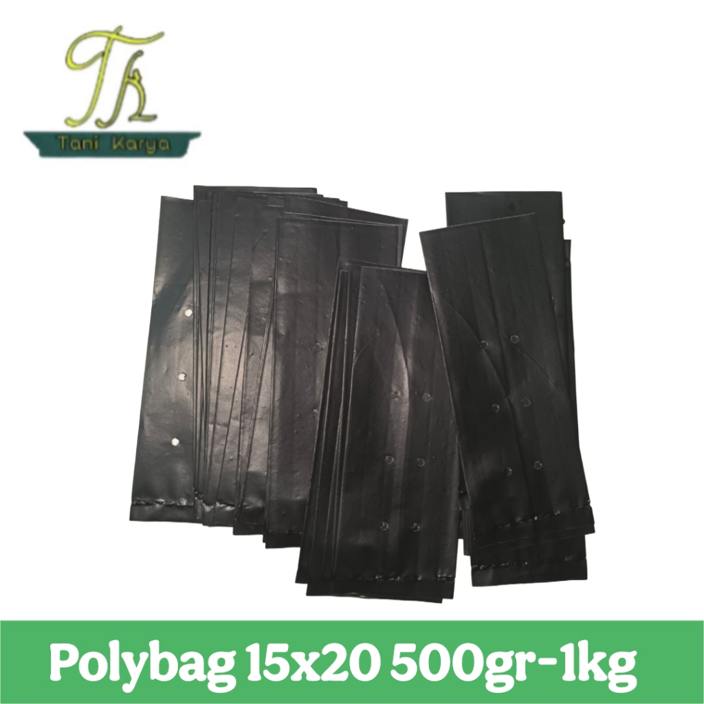 Polybag tanaman ukuran 15 x 20 kemasan 500gr-1kg/polybag 15 x 20