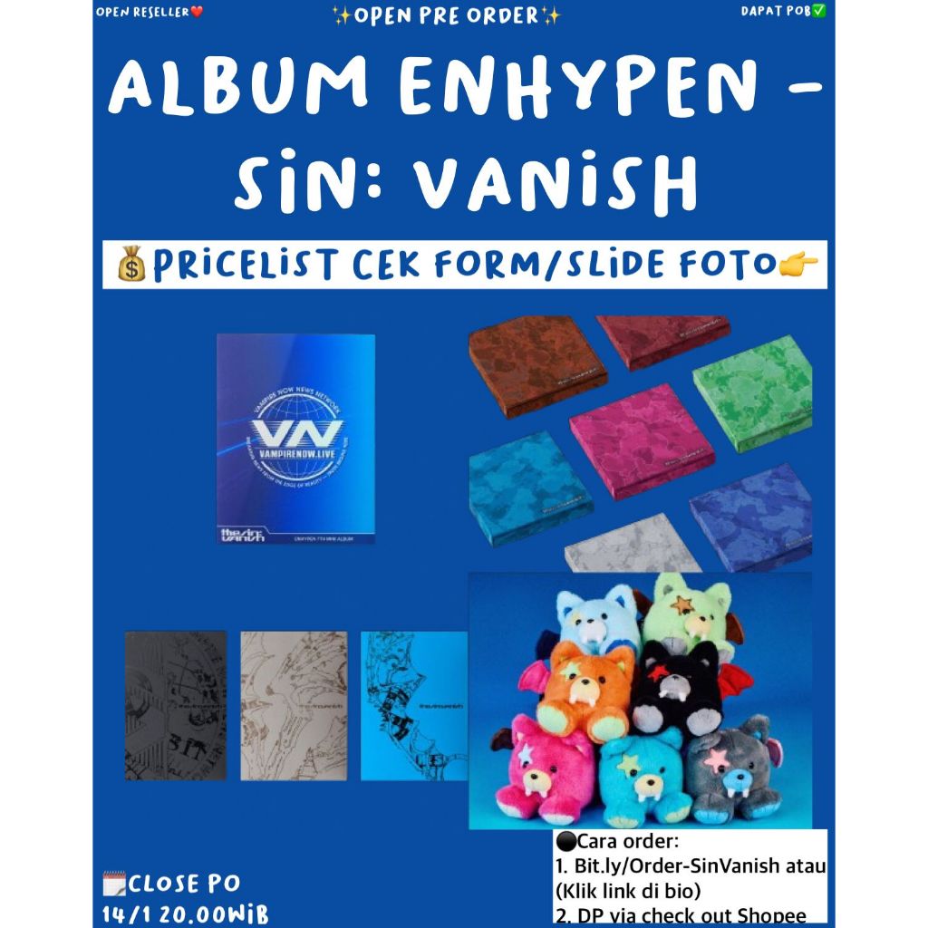 [PRODUK PO | WAJIB MEMBACA DESKRIPSI & SLIDE FOTO] 8TH MINI ALBUM ENHYPEN - THE SIN : VANISH REG REG