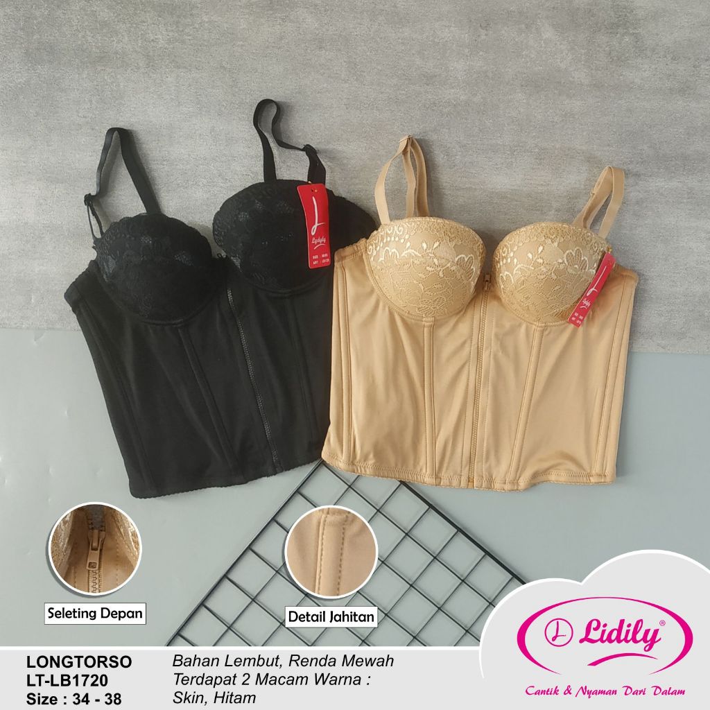 Top Bustier Crop Lb1720 Kamisol Lidily Longtorso Pengecil Corset Bra Pelangsing Korset Lydyly | Long