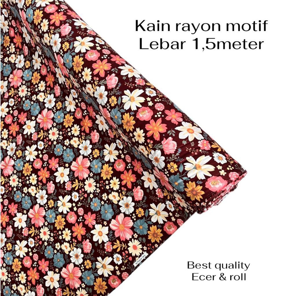 kain bahan katun rayon motiv printing