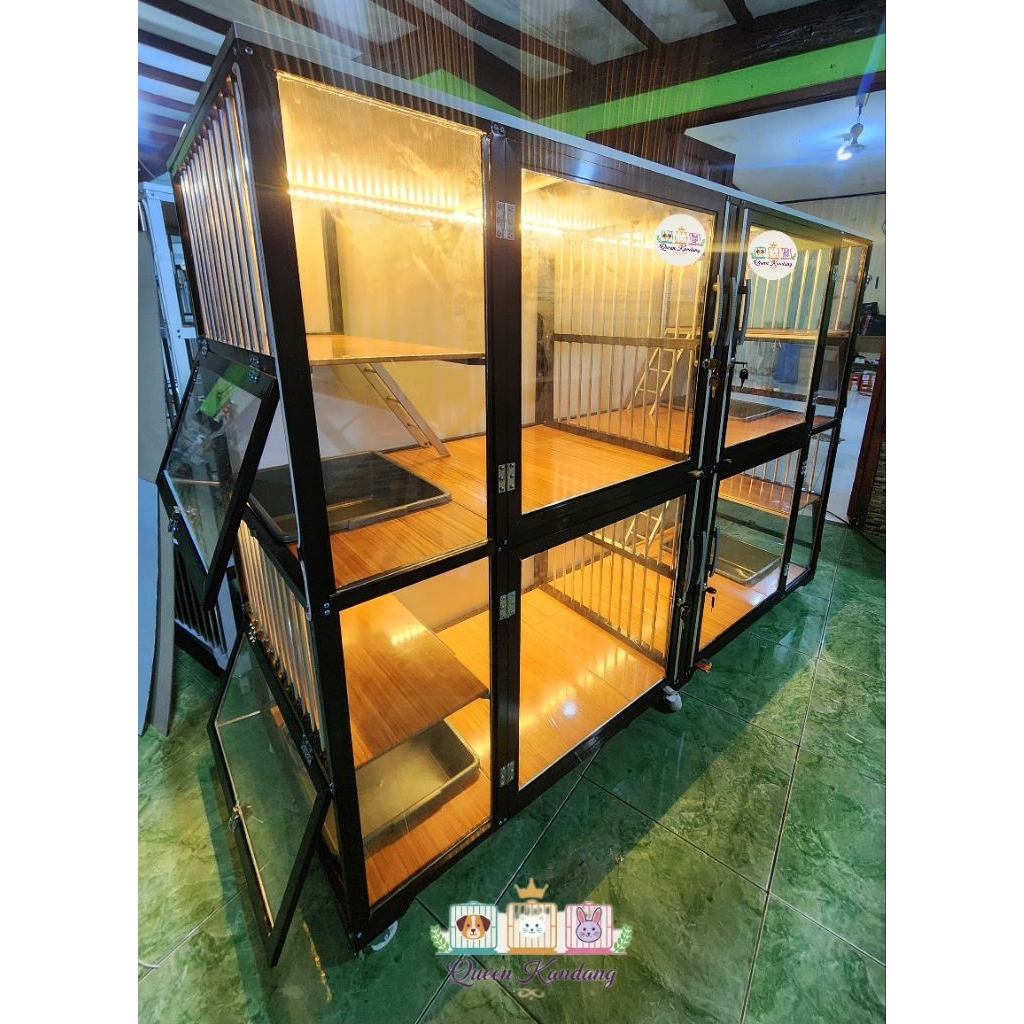 Kandang Kucing Aluminium 4 Pintu 2 Lantai Sultan