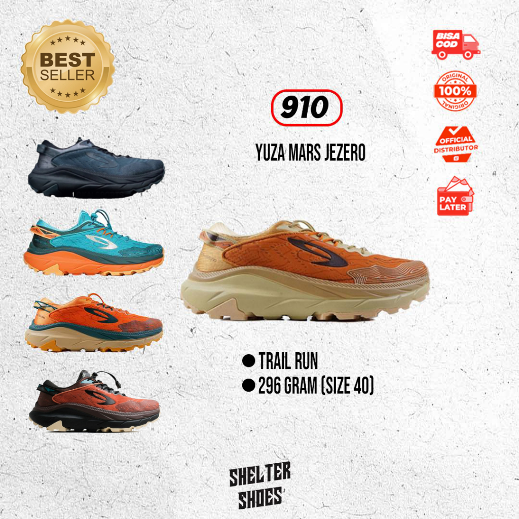SEPATU RUNNING NINETEN 910 YUZA MARS JEZERO SEPATU LARI TRAIL RUN HIKING TRACKING | AURORUN KANZAKI 